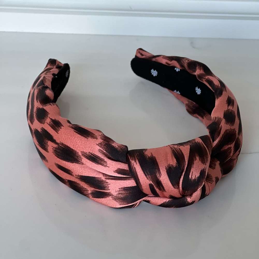 LELE SADOUGHI BLUSH PINK SILK LEOPARD HEADBAND
